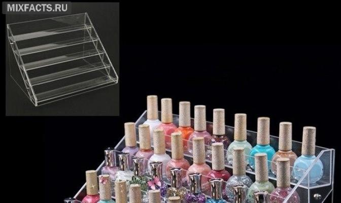 Storing nail polishes DIY nail polish stand made of cardboard